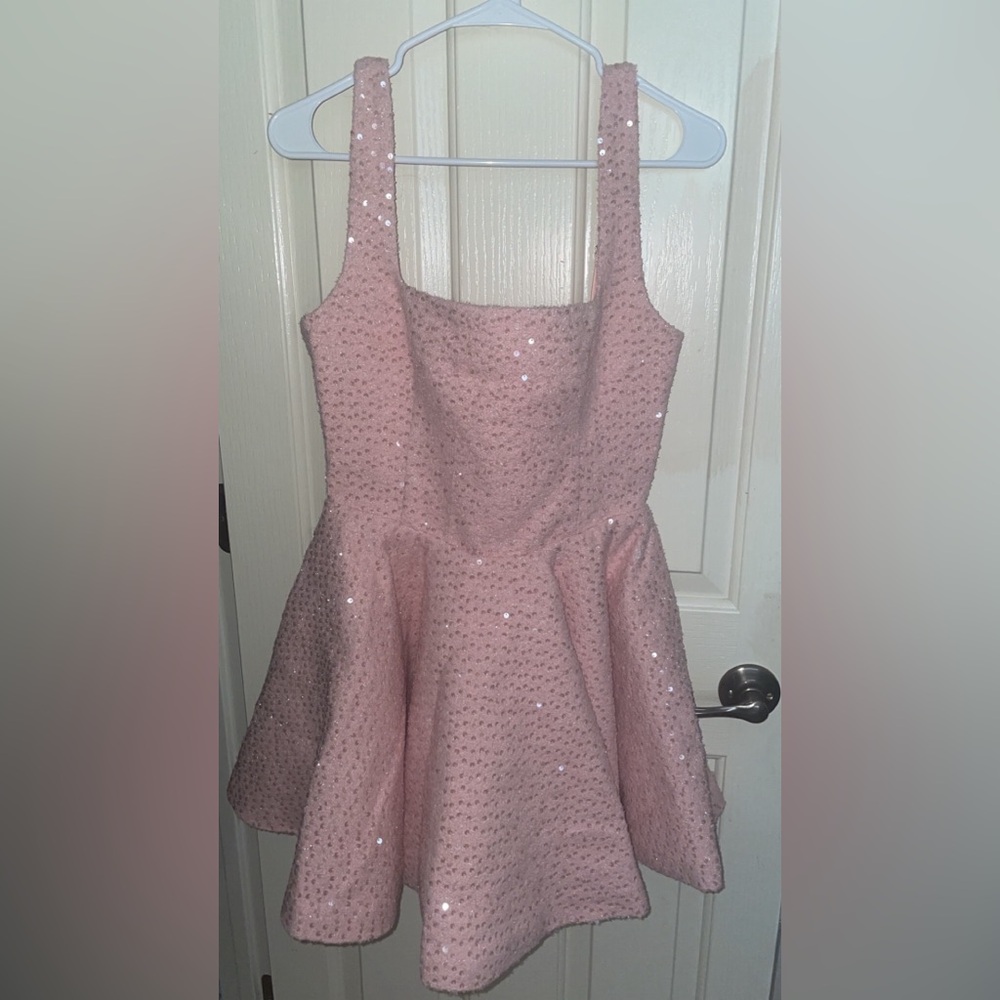 Pink Fit and Flare Mini Dress for Prom